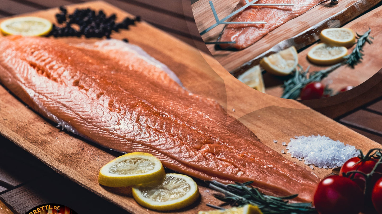 Flammlachsbrett Buche XXL rustikal