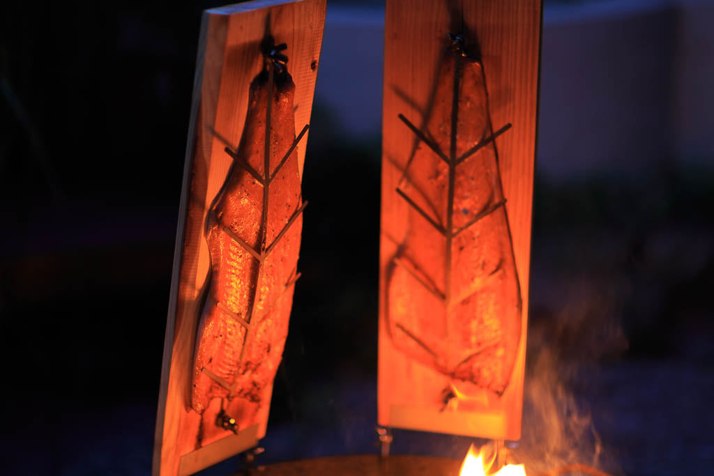 Flammlachsbrett Buche 2er Set