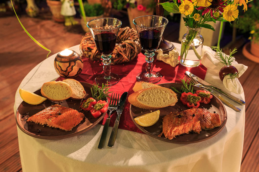 Flammlachsbrett Buche 2er Set