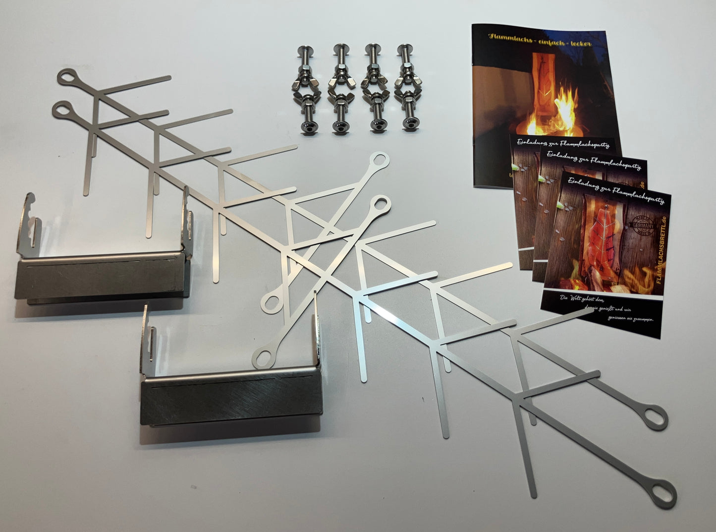 2er Set Halterung für Flammlachsbretter groß