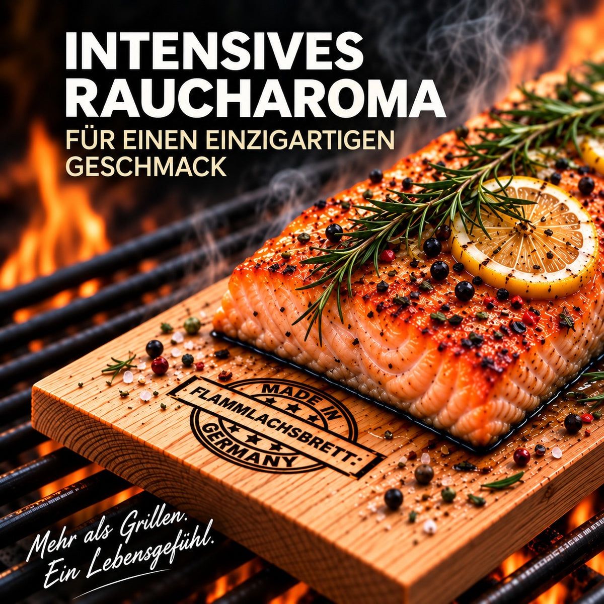 Räucherbrett Buche 6er Set - Grillplanken 30 x 14 x 2 cm - Made in Germany