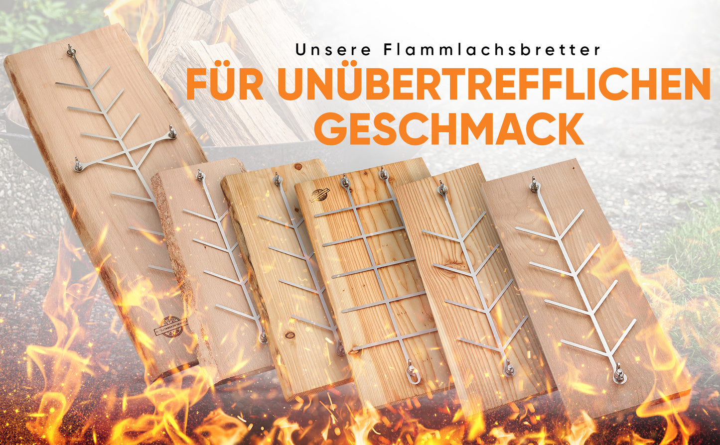2er Set Halterung für Flammlachsbretter
