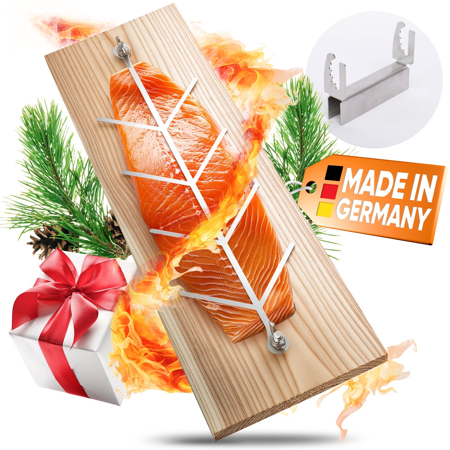 Flammlachsbrett Lärche