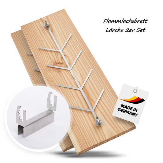 Flammlachsbrett Lärche 2er Set