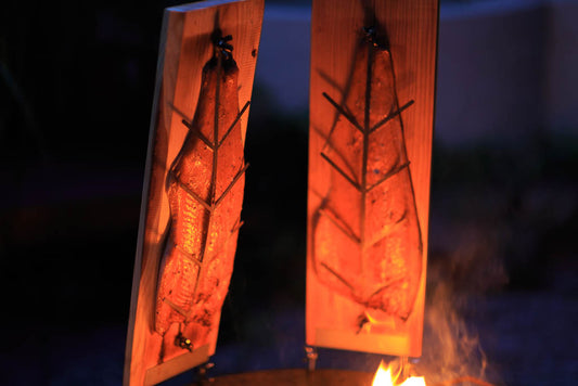 Flammlachsbrett Buche rustikal